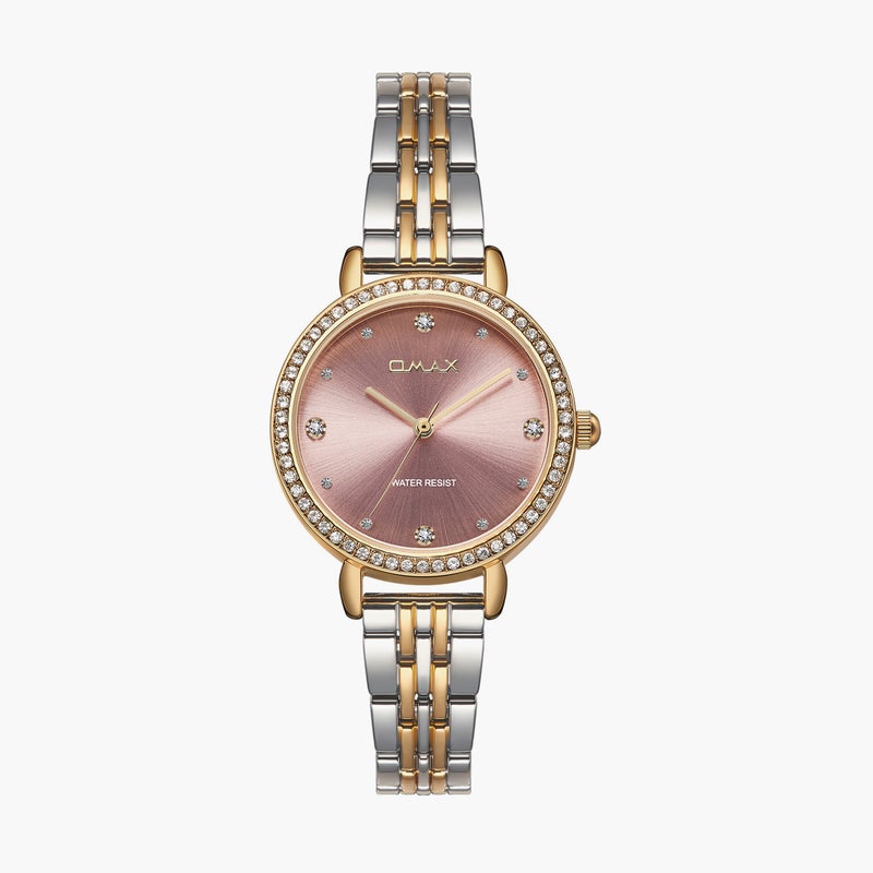 OMAX Women's Dual Tone Analog Metal Strap Watch - Image 1